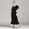 Stage Wear Rode Flamenco Jurken Fringe Spaanse Kleding Standaard Dans Ballroom Wals Tango Moderne Kostuums