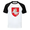 T-shirts pour hommes mode impression drapeau National emblème blason biélorussie chemise à manches raglan col rond hommes T-Shirt Simple