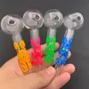 Wholesale 4inch Mini luminous Grow In Dark Glass oil burner pipe Cute octopus hand tube nail pipes for smoking