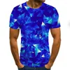 T-shirts pour hommes T-shirt 3D motif irrégulier imprimé à manches courtes été décontracté col rond forme amusante vêtements de rue