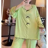 Pigiameria da donna Large Size 6XL 150KG Primavera Donna 2 pezzi Pigiama Set Pigiama Sleepwear Manica lunga Large Size Full Sleepwear Clothess Sleep Tops 230321