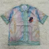 Chemises décontractées pour hommes Chemises CASABLANCA Impression de cartes à jouer Masao 1 1 Top Version Chemise hawaïenne à manches courtes T230321