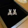 Charme Nouveau 18k Plaqué Or Zircon Lapin Boucles D'oreilles Doux Design De Mode Boucles D'oreilles Mignon Personnalité Boucles D'oreilles Quotidiennes En Gros Femme G230320