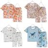 Clothing Sets Summer Children Sleepwear Boys Suits Breathable Home Clothes Girls Pajamas Quickdrying Baby Kids Shortsleeved Clothing Set Z0321