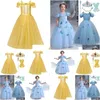 Christening Dresses Kids Clothing Cosplay Princess Costume Children Fancy Purple Navy Yellow Drop Delivery Baby Maternity Dhwxh