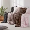 Filtar Leopard Fleece Nordic Winter Bed Soft Warm Bed Stread On the Bed Home Decor Baby Tupping Throw Filt Portable 230321