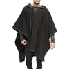 Men's Wool Blends 2023 Fashion Men Clothing Cloak Coats Cape Woollen Hooded Jackets Solid Color Streetwear Autumn Winter Poncho Irregular Overcoat 230320