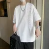 Мужские футболки дизайн футболки Мужские личность повседневная все матч летняя модная мешковатая классная одежда уличная одежда Hip Hop Японский Kpop Stylish 230321