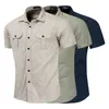 Chemises décontractées pour hommes chemises de commerce décontractées chemises à manches courtes à manches courtes Chemises de chargement de haute qualité Coton T-shirts Top Top Vêtements masculins 230321