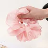 Donne coreane Extra Large Elegante Chiffon Elastici Fascia per capelli Tinta unita Scrunchies Cravatte per capelli Lady Ponytail Hold Accessori per capelli