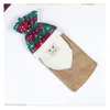 Kerstdecoraties Santa Claus Sneeuwman Deer Wijnflessen Cover Bags Houd Dinner Decoratie Huistafel Party