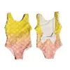 22SS Designer Kids One-Pocan Swimsuit Summer Druk bawełna dziewczęta moda pływać