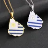 Chaînes Uruguay Carte Drapeau Pendentif Colliers Pour Femmes En Acier Inoxydable Couleur Argent / Or Couleur Charme Cartes Uruguayennes Bijoux Cadeau Patriotique