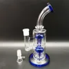 11 Pouces Heady Bong Double Couche Jelly Fish Filtre Tuyau D'eau En Verre Bleu Bong Narguilé Pipes Bongs Bouteilles D'eau Dab Rig Tuyau D'eau Taille 18mm Joint Femelle