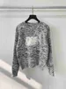 Women's Sweaters Designer Autumn/Winter New Flower Grey Arc de Triomphe Embroidery Round Neck Pullover T-Shirt JY5S