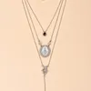 Colares pendentes Virgem Virgem Mary Hollow Palm Drop For Women Multinvel 2023 Moda Crystal Female Jewelry Gif