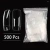 False Nails Fingerqueen 500pcs Half de capa transparente Artificial Fake Square Unh Nail Art UV Dicas para profissionais