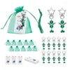 Keychains Merry Christmas Party Favors Set Angel Star Bells Pendant Key Chain Candy Present Bags Tags Card For Xmas Holiday Ornament