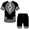 Mens Tracksuits Summer 3D African Print Casual Men Shorts Suits Par Outfits Vintage Style Hip Hop T Shirts Malefemale Tracksuit Set 230321