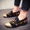Dress Shoes Fashion Gold Top and Metal Toe Men Velvet shoes italian mens dress Handmade Loafers Party Flats Zapatos Hombre 230320