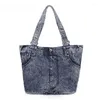 الأكياس المسائية الموضة Hobos Women Bag Bag Ladies Denim Handspags Spring Tote Jeans Big Lostto for Feminina Bolsos Mujer