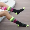 Calzini sportivi DH Ciclismo professionale Formato libero Compressione Sport all'aria aperta Corsa Escursionismo Traspirante Calcio Skateboard Sock Stripes