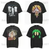 Camisetas masculinas sapo drift streetwear moda vintage retro saint michael rapper verão lavar camiseta camiseta para homens unissex t230321