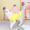 Cat Costumes Pet Clothing Clothes Cute Bottoming Shirt Fruit Print Pastoral Vest For Small Dogs