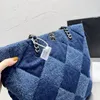 designer bag Shopping Bag luxurys handbags Denim Blue Black Quilted Chain Tote Luxurys Handbags Maxi Designer Shoulder Bag 25cm