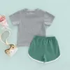 衣類セットマバビー6m4y幼児幼児の赤ちゃんの子供の女の子の女の子服セットレターTシャツショーツ衣装夏の衣装D01 Z0321