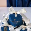 Andra evenemangsfestleveranser 20/50/100st Diamond Wedding Favor Candy Box Sweet Present Bags Packaing Chocolate Blue Gäster Engagement Event Party Supplies 230321