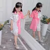 Robes de fille filles robe d'été robe chemisier rayé pour fille Patchwork enfant chemise robe adolescente école venir pour les filles W0314