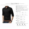 Men's Casual Shirts BROWON Shirts Men Dress Long Sleeve Turn-down Collar Solid Color Social Shirt Business Man Shirts High Quality Plus Size 5XL 230321