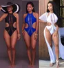 Monos para mujer Traje de baño para mujer Traje de baño de una pieza 2023 Traje de baño de malla sexy Traje de baño de cuello alto Monos de playa negros