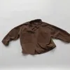 어린이 셔츠 어린이 의류 의류 면화 긴 소매 캐주얼 한 느슨한 셔츠 아기 여자 아기 한국 스타일 코트 봄 가을 1-6yrs 아이 셔츠 230321