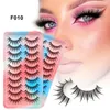 20 14 10 paires de faux cils naturels Mix Style Lash Extensions Doux Wispy Fluffy Messy DD Curl Cruelty Free Faux 3d Mink Lashes Maquillage