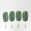 Decorative Flowers Artificial Fake Plastic Coconut Tree Leaves Green Plant Palm Leaf For Flower Arrangement Flore Wedding Decoration