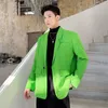 Mäns kostymer fluorescerande gröna inc män blazer ins cool streetwear klassisk kostym kappa graciös fest chaquetas nattklubb dating toppar ytterkläder