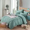 Ensembles de literie Svetanya Nordic Green Turquoise Coton Egyptian Bedlinens RU Europe Queen King Family Taille Ensemble de couette en feuille de feuille ajustée 230321