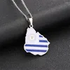 Chaînes Uruguay Carte Drapeau Pendentif Colliers Pour Femmes En Acier Inoxydable Couleur Argent / Or Couleur Charme Cartes Uruguayennes Bijoux Cadeau Patriotique