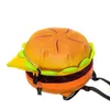 Plysch ryggsäck mode rolig stor kapacitet hamburgare plysch väska leksak gåva