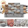 Duvar çıkartmaları 3d 30x30cm Su ve Yağ Kanıtı Solmaya Değil Duvar Kağıtları Taklit Tuğla Tile Taş Tahıl Cobblestone Ev Dekorasyonu 230321