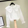 Kinderen shirts meisje blouses lente peuter meisjes wit shirt kinderen met lange mouwen katoenen tops voor meisjeskleding kinderen blouse 3 5 8 10 12 jaar oud 230321