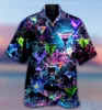 Camicie casual da uomo Camicie hawaiane da uomo Camicia oversize harajuku musicale Moda stampata a maniche corte Beach Top Tee Abbigliamento da uomo Camisa 230321