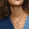 Collana con ciondolo a forma di cuore in oro rosa 18 carati per Pandora Gioielli in argento sterling 925 di design per matrimoni per le donne Collane con maglie regalo fidanzata con scatola originale