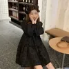 Casual Dresses Long Sleeve Dress Women Sweet Princess Design Folds Black Ball Gown Vestidos O-neck Kawaii Mini Dresses Girlish M-4XL 230321