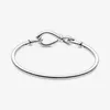 925 Sterling Silver Infinity Knot Bangle Bracelet for Pandora Fashion Wedding Party Jewelry For Women Girlfriend Gift designer Bracelets with Original Box Set