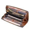 財布ベレリーの女性財布革製ジッパーコイン財布ファッション大型容量長いカードホルダー女性クラッチウォレット電話G230308