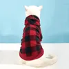 Cat Costumes Clothes Sweater Two-leg Black And White Check Color Matching Hooded Pet Coat Autumn Winter Puppy Warm Spring