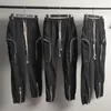 Calças masculinas preto moletom com zíper calças casuais calças retas calças femininas streetwear masculino calças causais